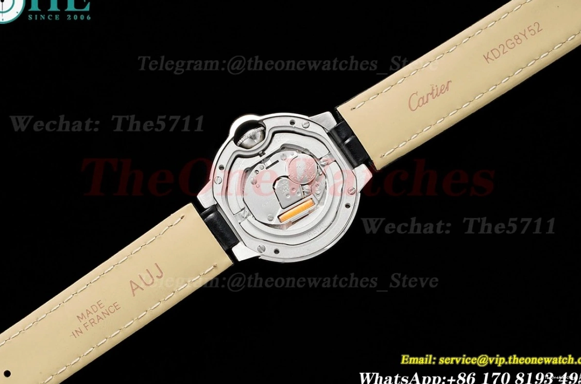 28mm SS Cartier Bleu De AF White Ballon LE Quartz Dia 1223